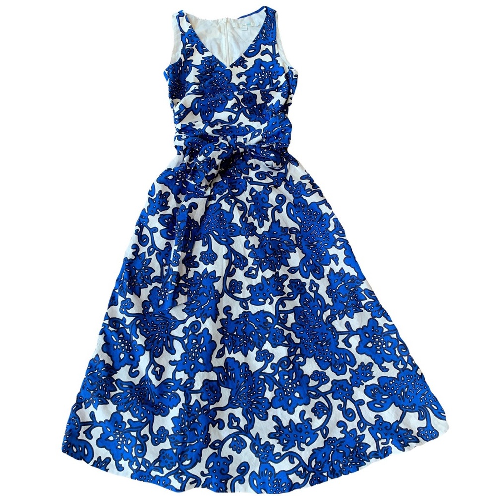 Boden Riviera Midi Dress | Blue & White | Size 2